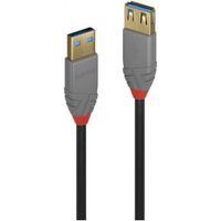 Lindy 36760 0.5m USB A USB A Mannelijk Vrouwelijk Zwart USB-kabel - thumbnail