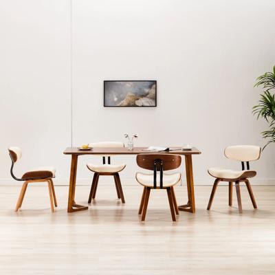 vidaXL Eetkamerstoelen 4 st gebogen hout en kunstleer crème vidaXL Eetkamerstoelen 4 st gebogen hout en kunstleer crème
