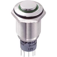 TRU COMPONENTS 701795 LAS2GQH-22E/G/12V/S/P Vandalismebestendige druktoets 250 V/AC 3 A 2x aan/(aan) Moment Groen IP65 1 stuk(s) - thumbnail