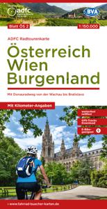 Fietskaart OS2 ADFC Radtourenkarte Österreich Wien Burgenland | BVA Bi