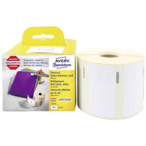 Avery-Zweckform Rol met etiketten Compatibel vervangt DYMO 11354, S0722540 57 x 32 mm Papier Wit 1000 stuk(s) Weer verwijderbaar Universele etiketten AS0722540