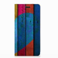 Nokia 3.1 (2018) Book Wallet Case Wood Heart - Cadeau voor je Vriend - thumbnail