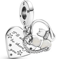 Pandora 799546C01 Hangbedel Cats and Hearts zilver-emaille-zirconia