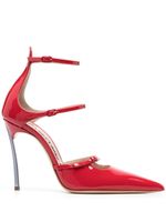 Casadei escarpins Super Blade Rachel en cuir 100 mm - Rouge - thumbnail