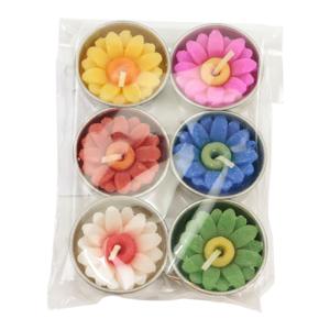 Meerkleurige Theelicht Bloem Geschenkdoos, 6 Stuks, Was, Sawahasa, 80g