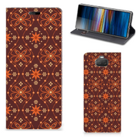 Sony Xperia 10 Hoesje met Magneet Batik Brown - thumbnail