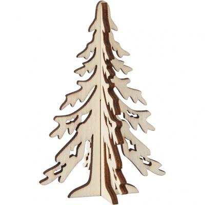 Creotime houten kerstboom 12,5 x 8,5 cm blank