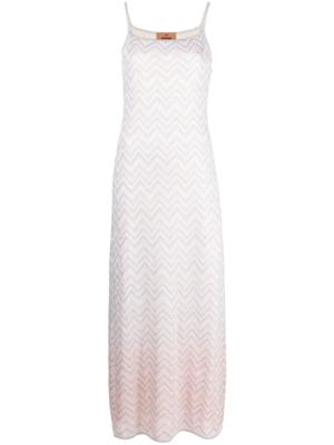 Missoni Maxi-jurk met zigzag patroon en lurex - Roze