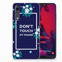 Huawei P20 Pro Silicone-hoesje Flowers Blue DTMP - thumbnail