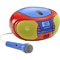 Karcher RR 5026 Radio/CD-speler VHF (FM) CD, USB Incl. microfoon Rood, Blauw, Geel