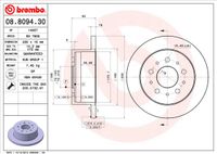 Remschijf BREMBO, Remschijftype: Massief, u.a. für Fiat, Peugeot, Citroën