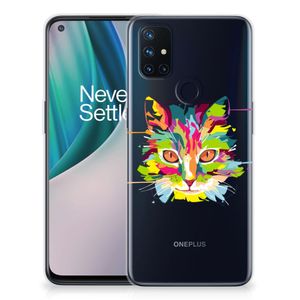 OnePlus Nord N10 5G Telefoonhoesje met Naam Cat Color