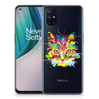 OnePlus Nord N10 5G Telefoonhoesje met Naam Cat Color - thumbnail