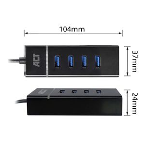 ACT Connectivity USB-C Hub 3.2 met 4 USB-A poorten usb-hub