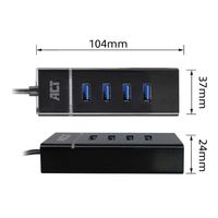 ACT Connectivity USB-C Hub 3.2 met 4 USB-A poorten usb-hub - thumbnail