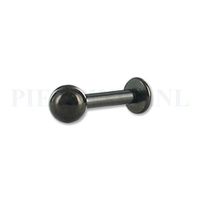 Labret zwart 1.2 mm bal 8 mm + 3 mm bal