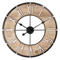 Clayre & Eef klok wandklok Ø 60 * 4 cm / 1 * AA bruin MDF / metaal 6KL0623