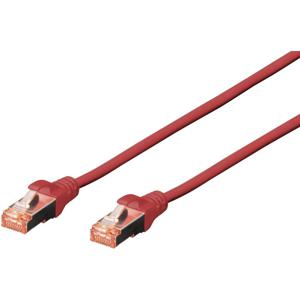 Digitus DK-1644-010/R RJ45 Netwerkkabel, patchkabel CAT 6 S/FTP 1.00 m Rood Halogeenvrij, Verdraaide paren, Snagless, Vlambestendig 1 stuk(s)