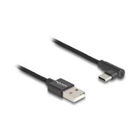 DELOCK Kabel USB 2.0 Type A Mannelijk naar USB Type C™ Mannelijk, Schuin, 0,5 m, Zwart