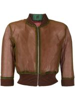 Jean Paul Gaultier Pre-Owned veste bomber à rayures (années 1980) - Marron - thumbnail