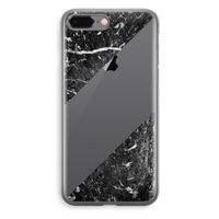 Zwart marmer: iPhone 8 Plus Transparant Hoesje - thumbnail