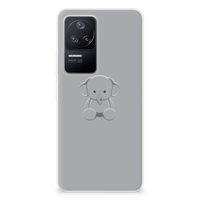 Xiaomi Poco F4 Telefoonhoesje met Naam Grijs Baby Olifant - thumbnail