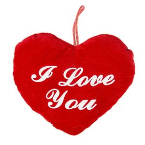 Pluche rood hart kussen I Love You 22 cm