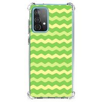 Samsung Galaxy A52 4G/5G Doorzichtige Silicone Hoesje Waves Green - thumbnail