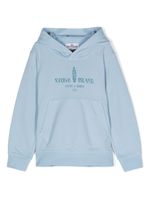 Stone Island Junior hoodie à logo imprimé - Bleu - thumbnail