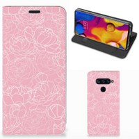 LG V40 Thinq Smart Cover White Flowers - thumbnail