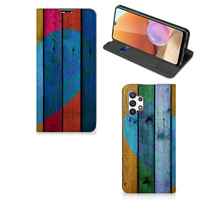 Samsung Galaxy A32 4G | A32 5G Enterprise Editie Book Wallet Case Wood Heart - Cadeau voor je Vriend - thumbnail