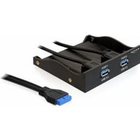 Delock 61896 USB 3.0 voorpaneel 2 poorten met interne 19-pins USB 3.0-pins header - thumbnail