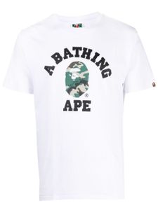 A BATHING APE® t-shirt en coton à patch logo - Blanc