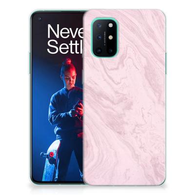 OnePlus 8T TPU Siliconen Hoesje Marble Pink - Origineel Cadeau Vriendin OnePlus 8T TPU Siliconen Hoesje Marble Pink - Origineel Cadeau Vriendin
