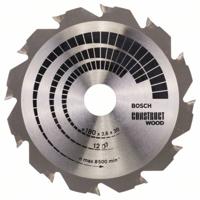 Bosch Accessories Construct Wood 2608640632 Hardmetaal-cirkelzaagblad 180 x 30 x 2.6 mm Aantal tanden: 12 1 stuk(s) - thumbnail