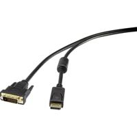 Renkforce RF-4212213 DisplayPort-kabel DisplayPort / DVI Adapterkabel DisplayPort-stekker, DVI-D 24+1-polige stekker 5.00 m Zwart Schroefbaar, Vergulde - thumbnail