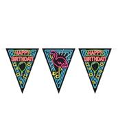 PD-Party 7012913 Neon Feest Bunting Decoratie - Happy Birthday, Veelkleurig, Festive, Feest Tijd, Vlaggen, 1000cm Lengte x 30cm Breedte x 0.1cm Hoogte