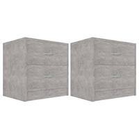 vidaXL Nachtkastjes 2 st 40x30x40 cm spaanplaat betongrijs