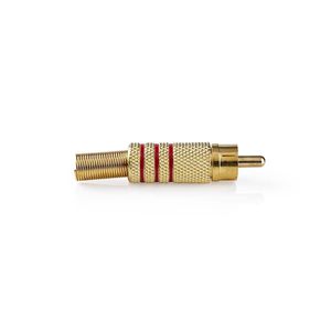 Nedis RCA-Connector | Male | Soldeer | 7.0 mm | Goud / Rood | 10 Stuks | 1 stuks - CAGP24900RD CAGP24900RD