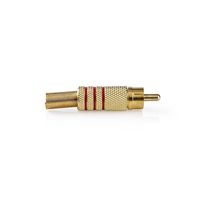 Nedis RCA-Connector | Male | Soldeer | 7.0 mm | Goud / Rood | 10 Stuks | 1 stuks - CAGP24900RD CAGP24900RD - thumbnail