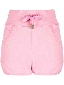 Balmain short à logo embossé - Rose