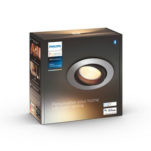 Philips Lighting Hue LED-inbouwlamp 871951433854800 Hue White Amb. Milliskin Einbauspot rund aluminium 350lm Erweiterung GU10 5 W