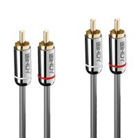 LINDY 35345 RCA Audio Aansluitkabel [2x Cinch-stekker - 2x Cinch-stekker] 1 m Antraciet