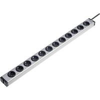 EHMANN 0600x00122031 aluminium universele aluminium stekkerdoos 12-voudig, 1,5 m snoer