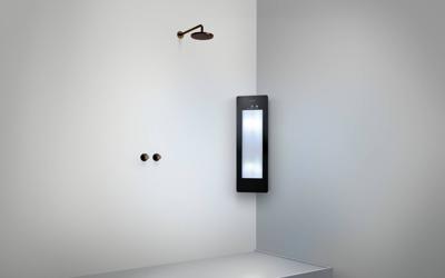 Sunshower Plus Small Opbouwset hoek 33x25x95 cm Black