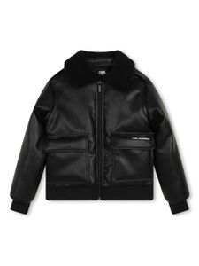 Karl Lagerfeld Kids veste bomber à logo imprimé - Noir