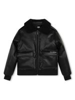 Karl Lagerfeld Kids veste bomber à logo imprimé - Noir - thumbnail