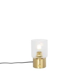 QAZQA Art Deco tafellamp goud met glas - Laura