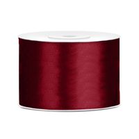 1x Bordeaux rode satijnlint rollen 5 cm x 25 meter cadeaulint verpakkingsmateriaal   -