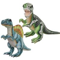 Speelgoed set van 2x pluche dino knuffels T-Rex en Stegosaurus van 30 cm - thumbnail